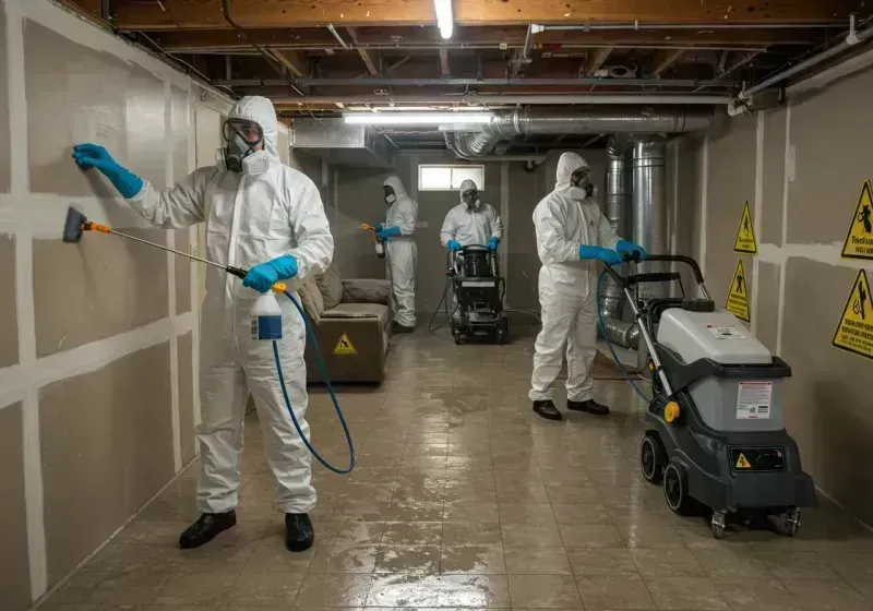 Basement Moisture Removal and Structural Drying process in Boonsboro, MD